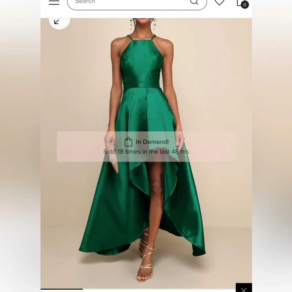 Like new. lulus emerald dress size large. - Picture 1 of 3